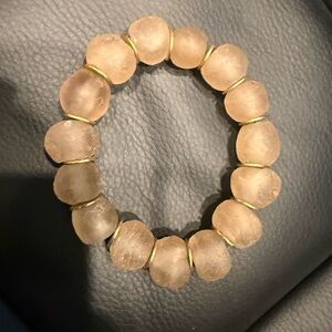 Elegant Gold and Tan Beaded Bracelet
